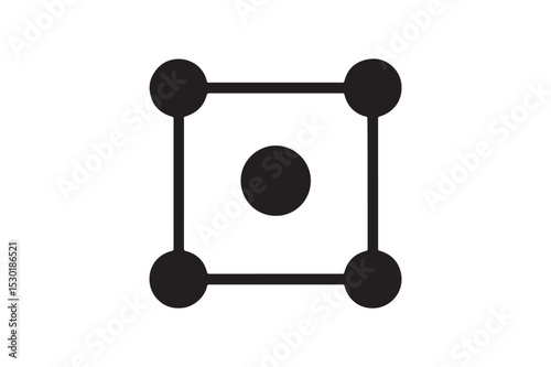 Network Grid silhouette vector with white background