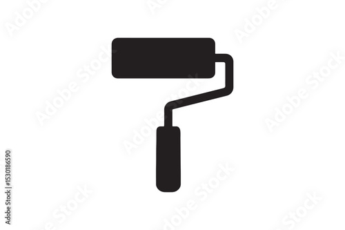 Paint Roller silhouette vector with white background