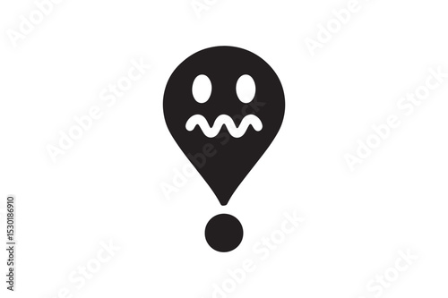 Quirk Sign silhouette vector with white background