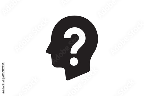 Think Mark silhouette vector with white background