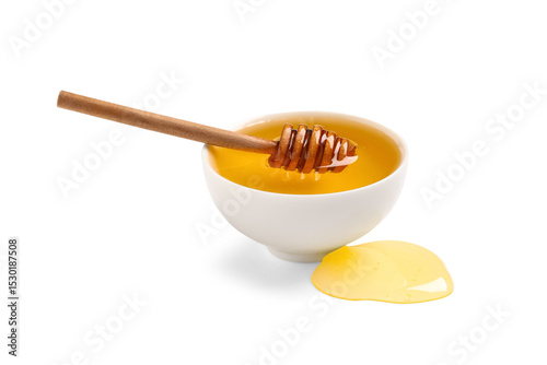 Bowl with sweet honey and w...
