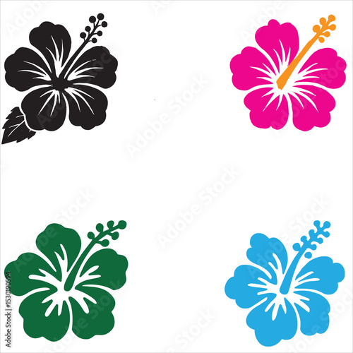 Hawaiian Hibiscus Flower Vector Svg
