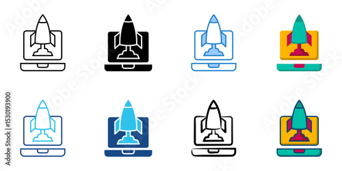 Start up icon set multiple style collection 
