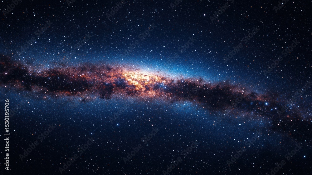 Fototapeta premium Cosmic expanse with a vibrant galactic band