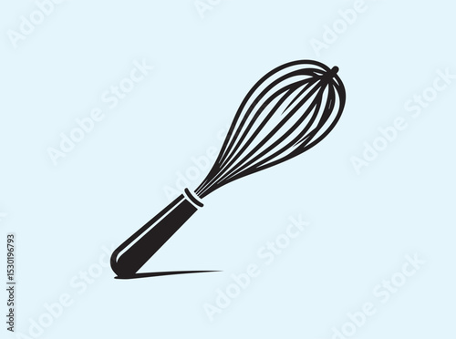 Black Silhouette of Wire Whisk for Baking