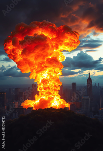The City Engulfed in a Fireball