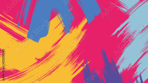 Abstract colorful grunge design with watercolor paint splashes and ink texture, a vibrant summer rainbow illustration