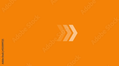 Right arrow animation on orange background. direction arrow icon motion. arrow isolated. swipe wright pointing 4k video footage.