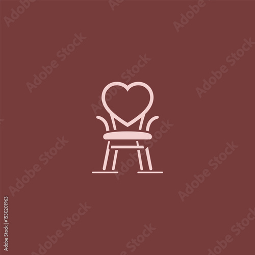 Heart chair logo for therapy business in warm and caring design.