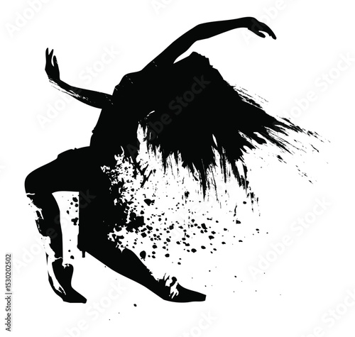 Dancing Silhouette: A dynamic silhouette of a dancer is captured in motion, the graceful curves of the body flowing in a fluid and expressive movement, creating a visual dance.