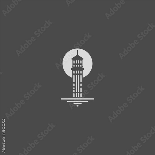 Chicago Water Tower logo in clean and iconic illustration style.
