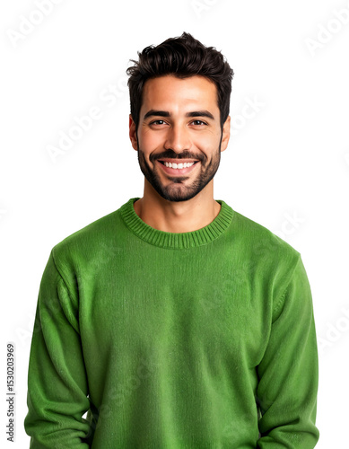 Man Smiling in Green Sweater Portrait