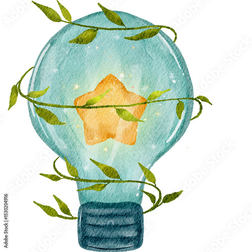 light bulb with star