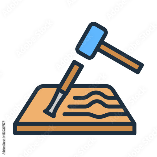Hand-Carved Wooden Decor Icon