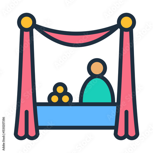 Textiles Draped Over Stalls Icon