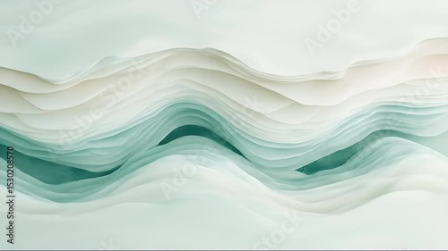 Abstract White And Light Blue Layered Paper Waves Texture Background For Decoration Art Design Graphic Decorative Wallpaper Element