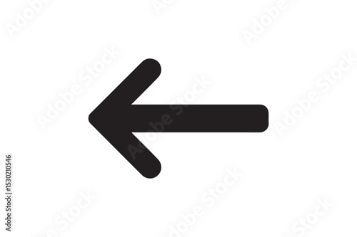 Left Arrow Symbol silhouette vector with white background