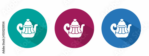 Icon for teapot vector illustration in flat.