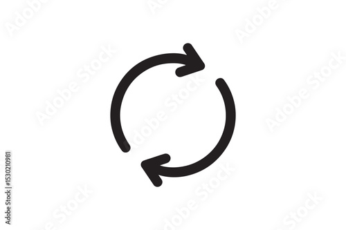Refresh Cycle Icon silhouette vector with white background