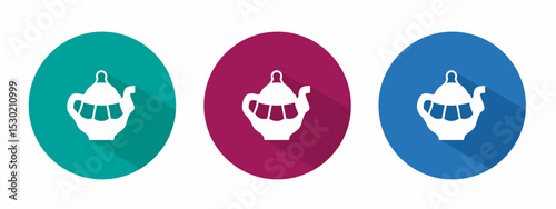 Icon for teapot vector illustration in flat.