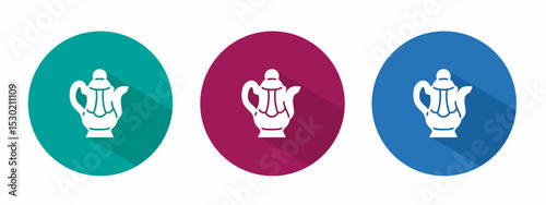 Icon for teapot vector illustration in flat.