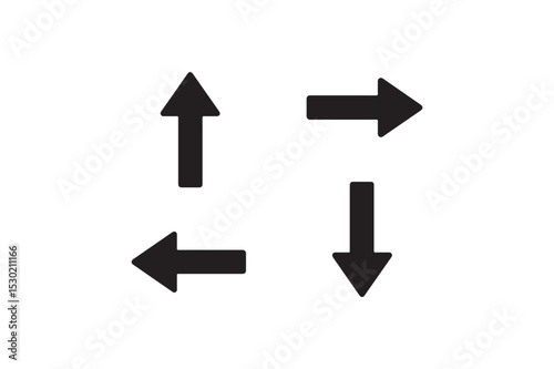 Scroll Direction Arrows silhouette vector with white background