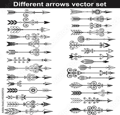 Collection of arrows various styles and designs
