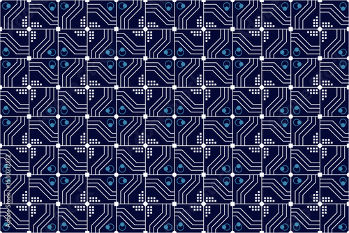 Tech Circuit Blueprint Seamless Pattern