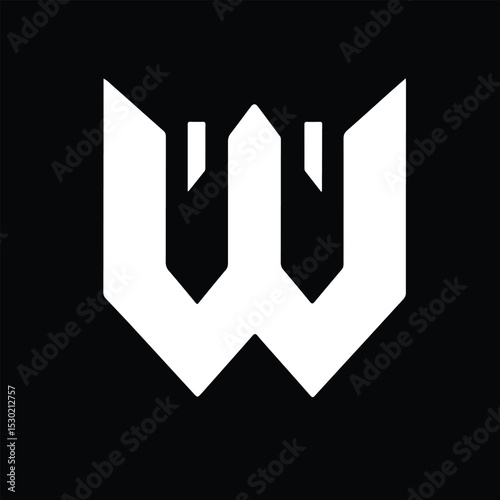 Modern Minimalist black Letter W Logo Design.eps