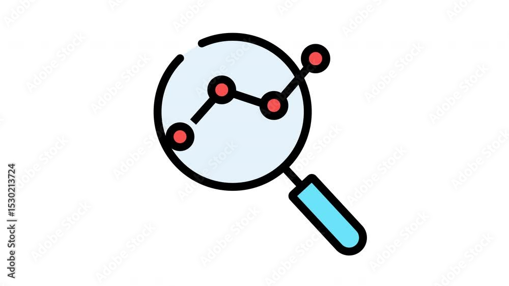 animated magnifying glass analyzing data chart animated magnifying glass analyzing data chart