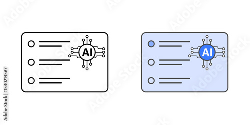 Smart quiz panel icon in outline and color styles, symbolizing automated assessments, adaptive testing, and intelligent feedback in e-learning platforms.