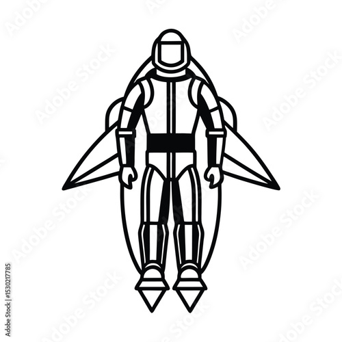 Futuristic jetpack silhouette icon vector illustration