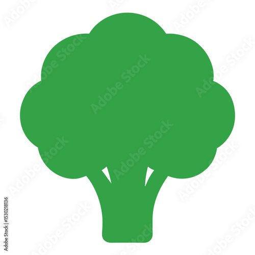 Flat vector broccoli icon isolated on white background