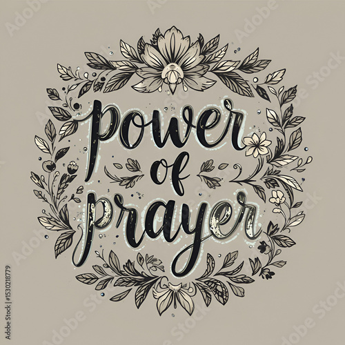 Power of prayer - inspire motivational religious quote. Hand drawn beautiful lettering. Print for inspirational poster, t-shirt, bag, cups, card, flyer, sticker, badge. Cute funny vector writing