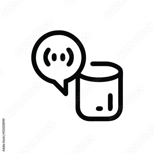 Smart assistant voice bubble UI icon vector illustration