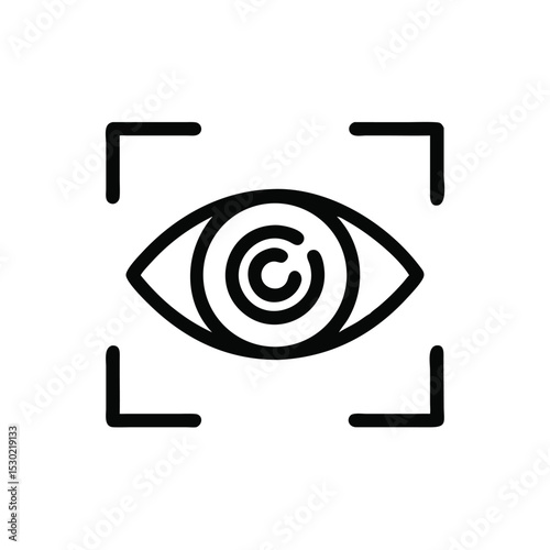 Eye grid biometric scanning system icon vector illustration