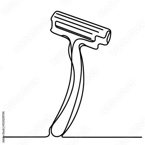 Razor in minimal line art representing grooming and hygiene