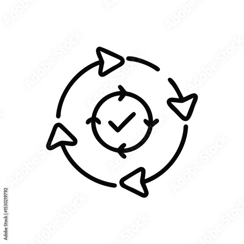 Minimal habit tracker radial icon vector illustration
