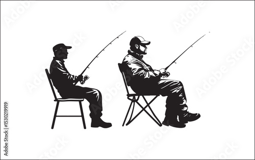 fishing silhouette of a man with a boat