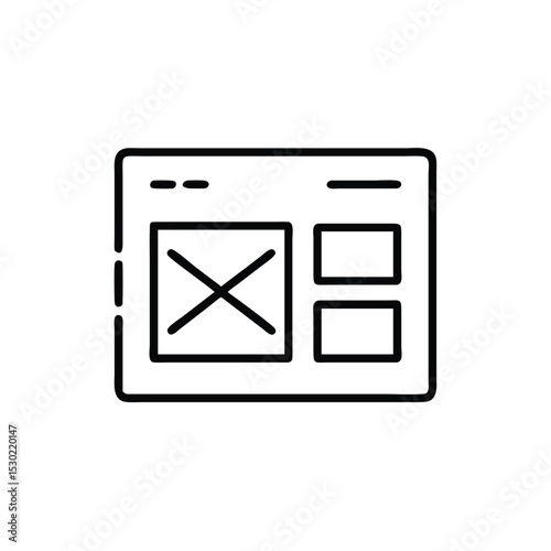Wireframe design for UX flow icon vector illustration