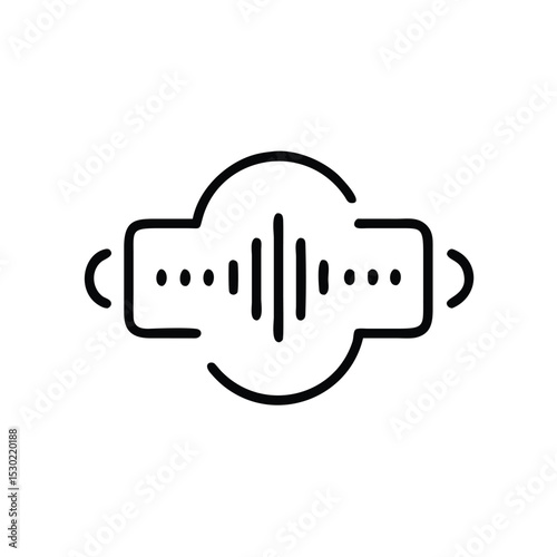 Voice waveform signal recognition icon vector illustration