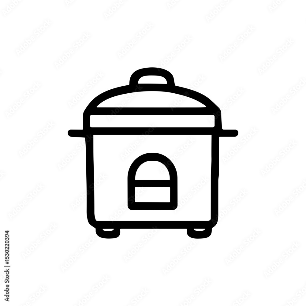 Minimalist Outline Rice Cooker Appliance Machine Electronic Device Icon Minimalist Outline Rice Cooker Appliance Machine Electronic Device Icon