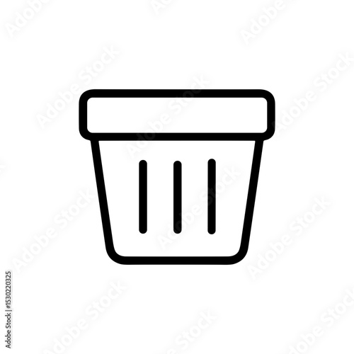 Simple Line Art Trash Bin Outline Icon Garbage Container Symbol