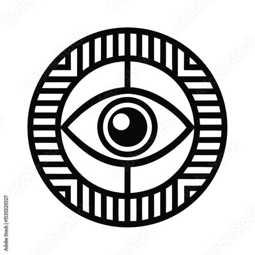 Biometric retina eye scanning interface icon vector illustration