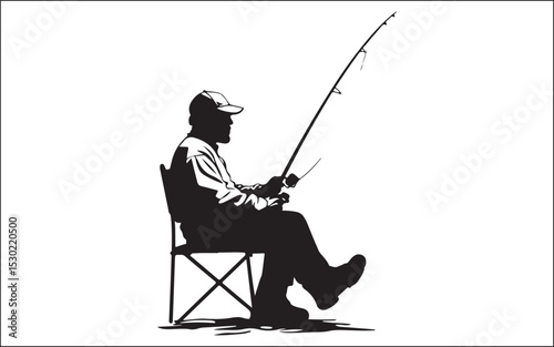 man fishing on a fishing rod