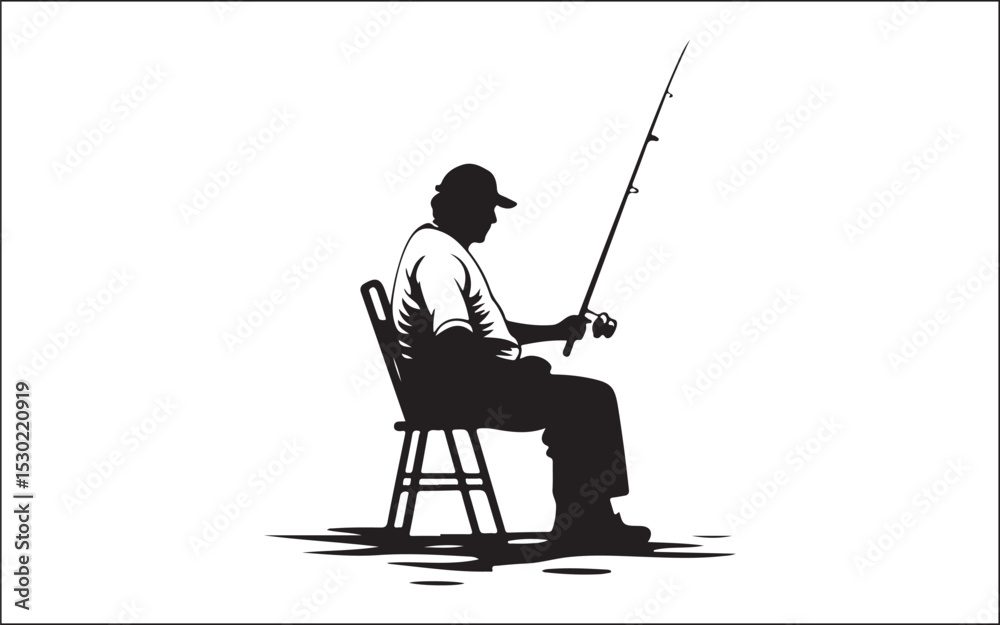 Obraz premium silhouette of a man fishing