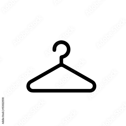 Simple Outline Clothes Hanger Rack Hanging Item Flat Icon Symbol