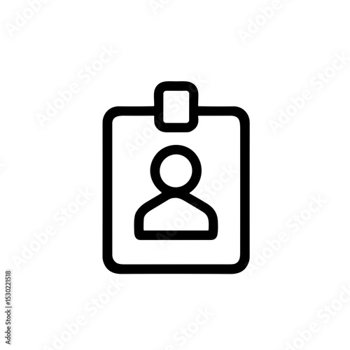 Simple Outline Identity Card With User Portrait Information Icon