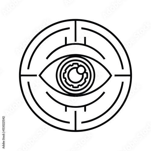 Eye grid biometric retina ID scan icon vector illustration