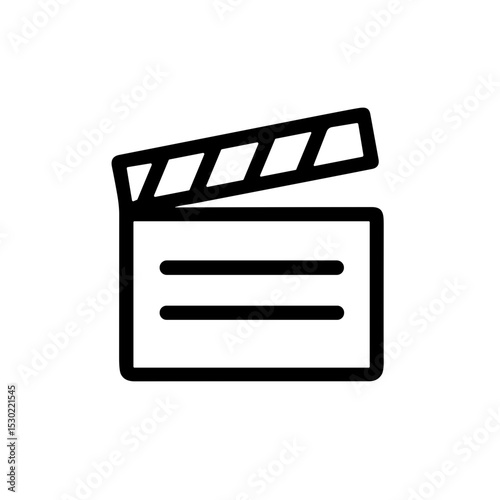 Simple Outline Clapperboard Film Slate Cinema Movie Industry Icon